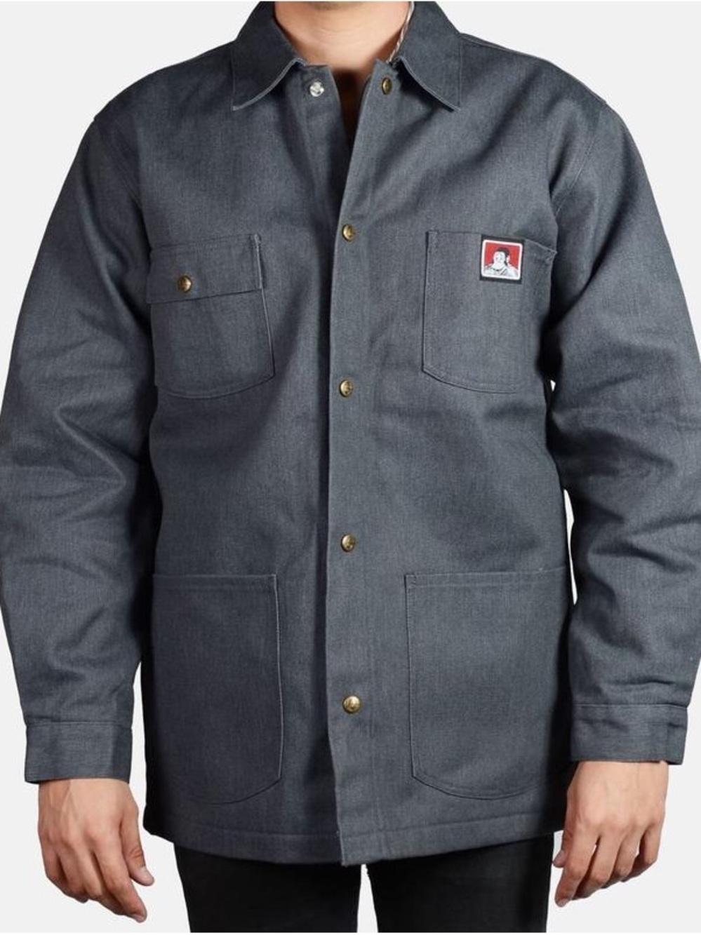 Ben Davis BEN DAVIS SNAP FRONT JACKET Gray Size Large